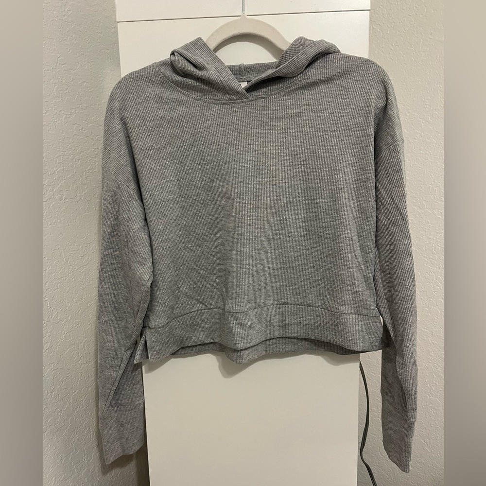 Grey Cropped Hoodie